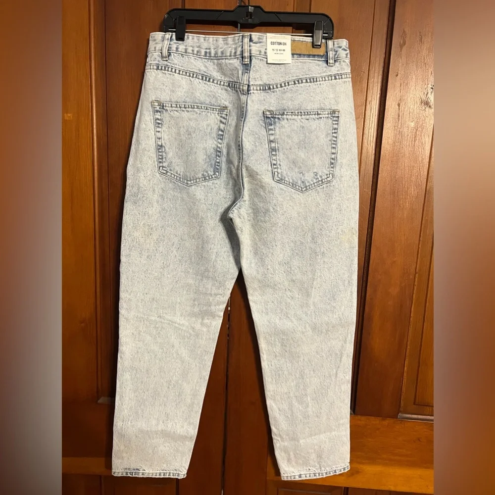 Cotton On Jeans Mom Jeans White Washed Women’s Sz 12 NWT Retro 90’s - Picture 2 of 6